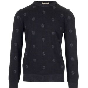 💯❤️Authentic Alexander McQueen Skull Black Wool Sweater
